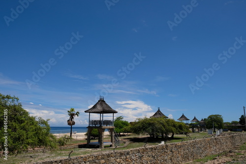 Beautiful scenery of One Dollar Beach located between Dili and Manatuto, Timor Leste. White sandy beach landscape. photo