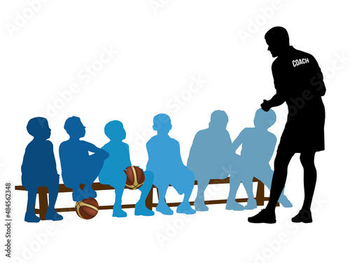 Basketball Coaching in illustration graphic vector