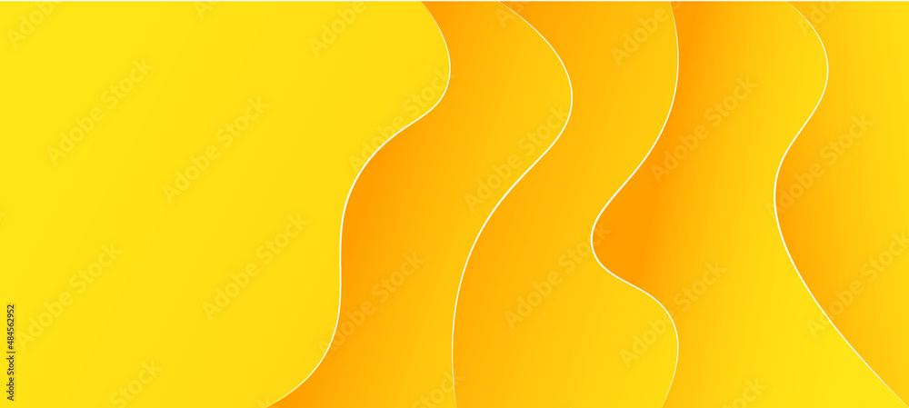 Yellow paper cut abstract background wallpaper