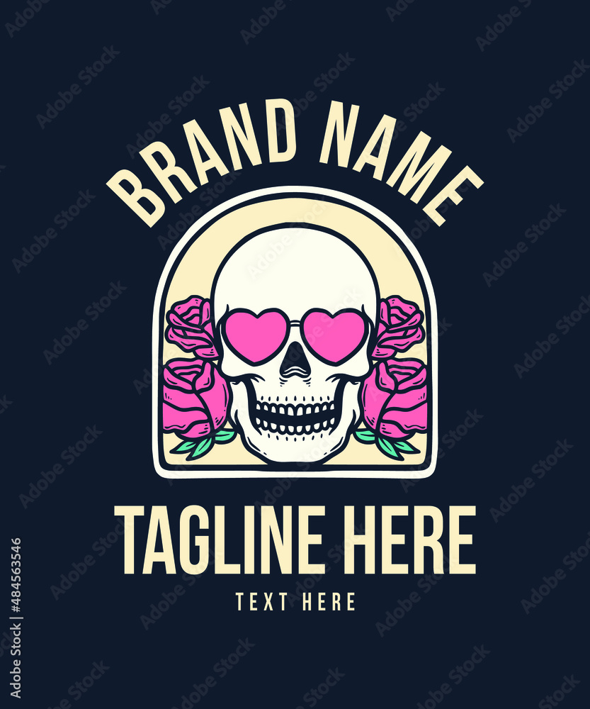 Romantic Couple Vector Illustration of Skull