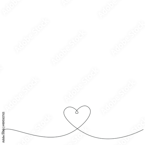 Heart line drawing vector illustration 