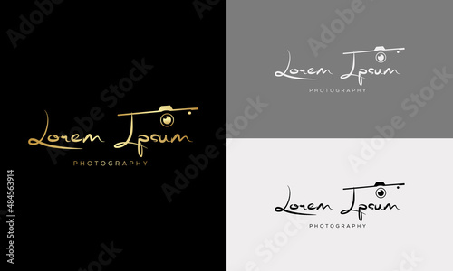 camera photography logo icon vector template