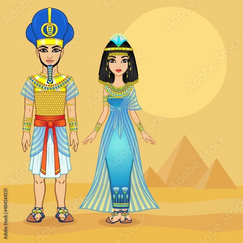 africa, ancient, animation, art, beard, cartoon, clothes, costume, couple, crown, culture, decorative, deity, design, divine, doll, drawing, dress, egypt, egyptian, ethnic, family, girl, god, goddess,