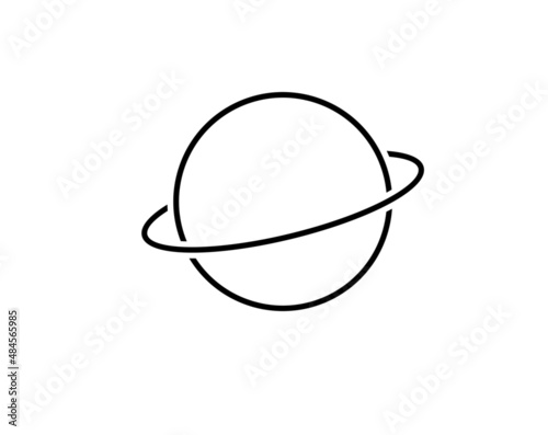 thin line saturn flat icon