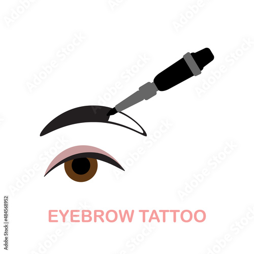 Eyebrow Tattoo flat icon. Colored element sign from beauty salon collection. Flat Eyebrow Tattoo icon sign for web design, infographics and more.