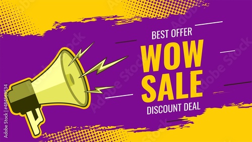 Flash Sales Discount Banner Promotion, Wow Sale Banner Template