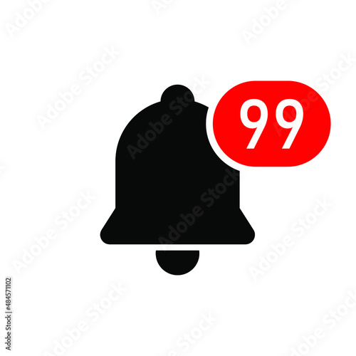 Bell symbol for web, app, ui. Notification bell icon. Incoming inbox message. Vector illustration isolated on white background. EPS 10