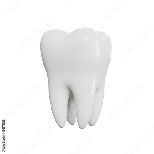 Teeth isolated on white background, 3d illustration.