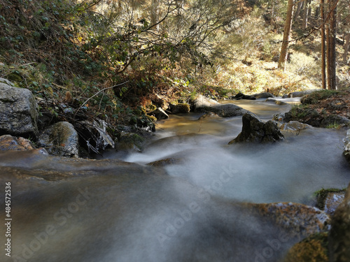 A closeup shot of a river in Cercedilla, Spain photo