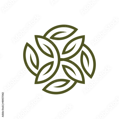 Floral pattern logo template design vector icon illustration