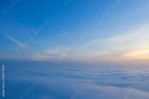 Dawn over the clouds. Concept  peace and rest.