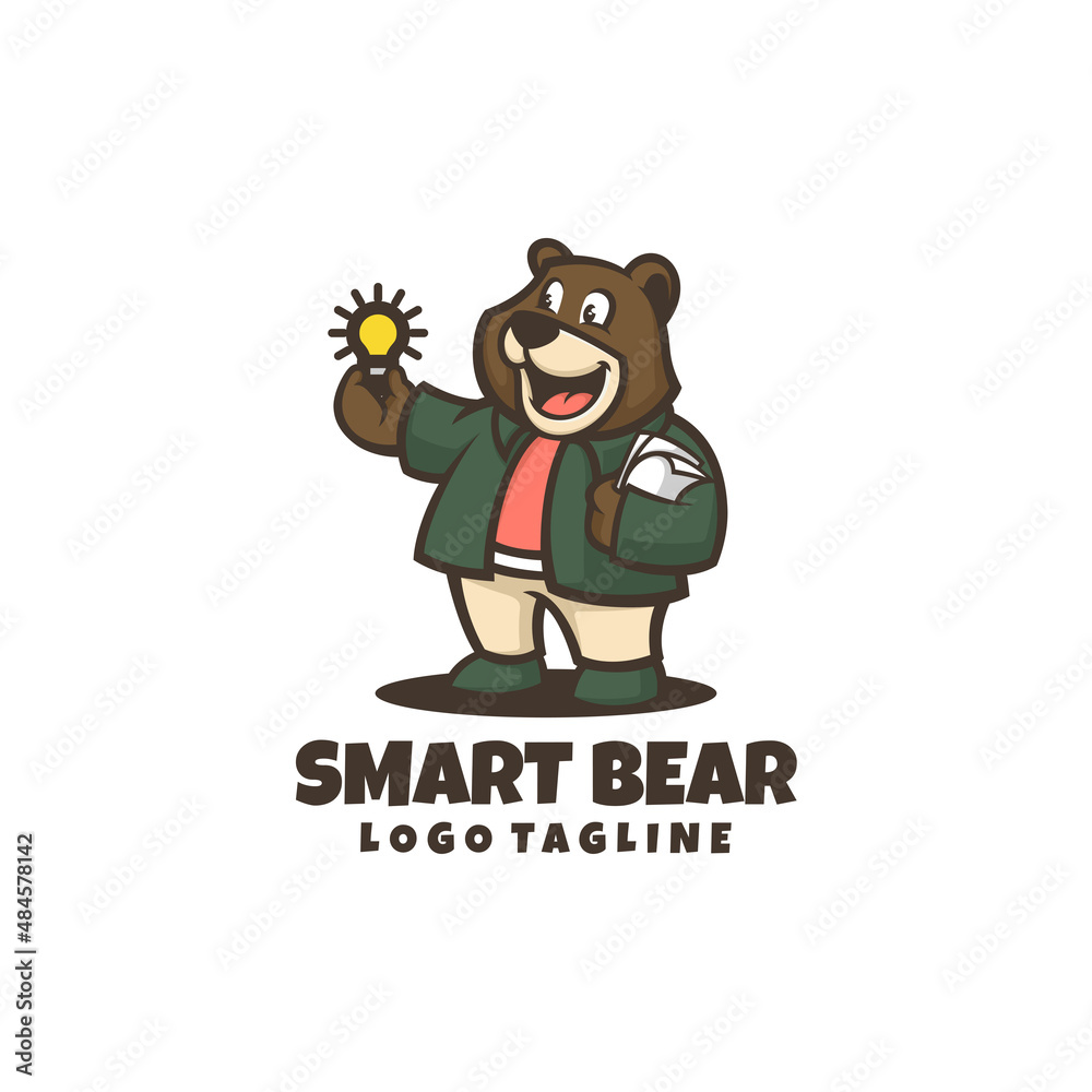 Illustration vector graphic of Smart bear, good for logo design Illustration vector graphic of Smart bear, good for logo design