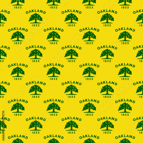 seamless pattern of oakland flag. vector illustration. print, book cover, wrapping paper, decoration, banner and etc 