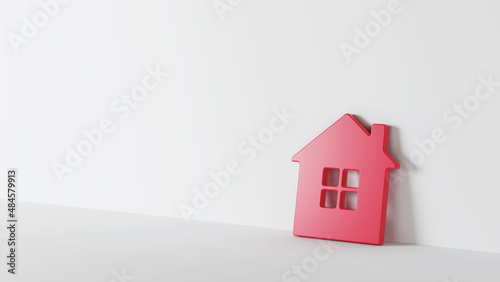 House on a white background. Mockup. 3D rendering.