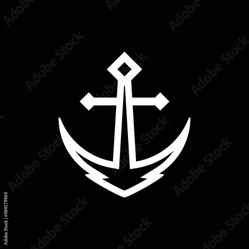 Simple, modern anchor symbol logo