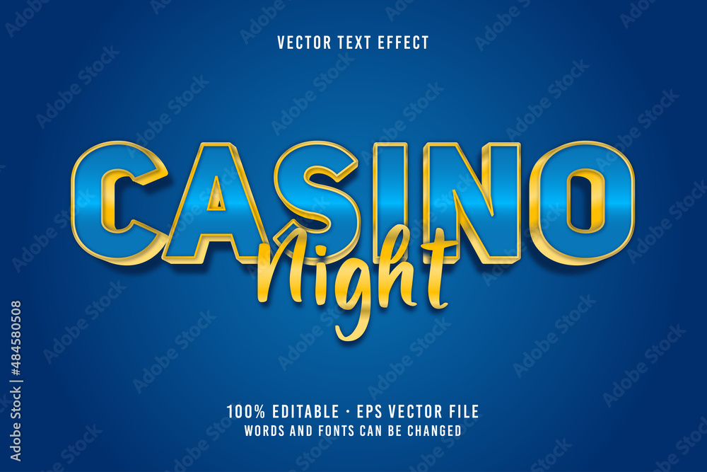 Casino Night text, editable font effect