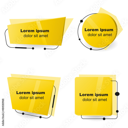 Set of Quote box frame or text box icon. Texting quote boxes. Blank Grunge brush background. Vector banner illustration