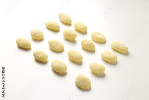 Wallpaper Mural Flat lay with raw potato gnocchi on white background Torontodigital.ca