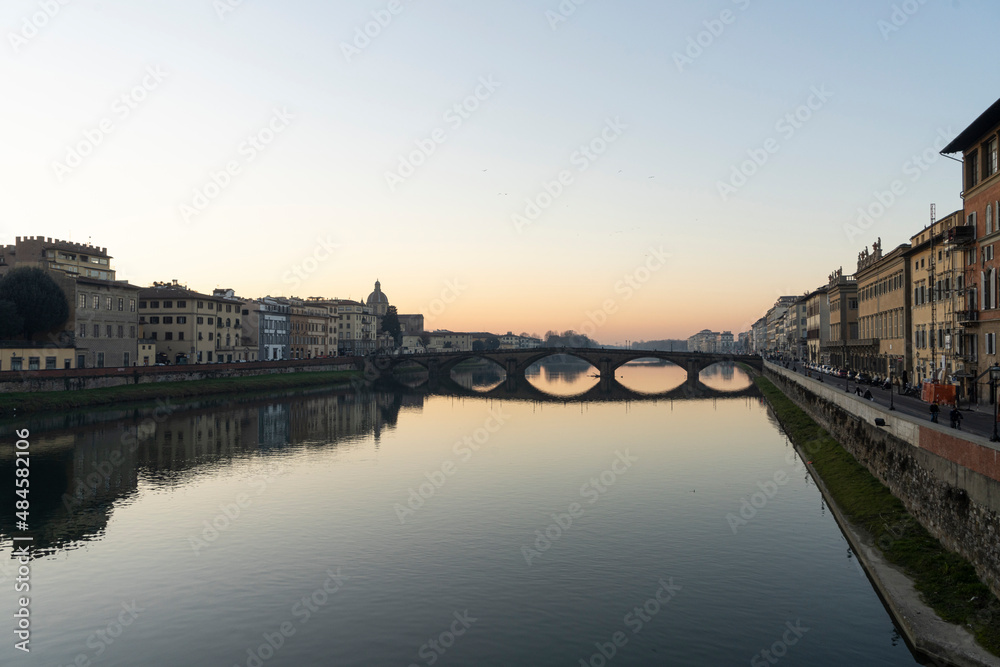 Carraia bridge over the Arno river in Florence, Italy