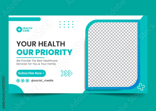 Medical Healthcare Clinic Youtube Thumbnail and Web Banner Design vector Premium Template (ID: 484582133)