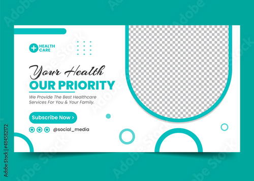 Medical Healthcare Clinic Youtube Thumbnail and Web Banner Design vector Premium Template (ID: 484582172)