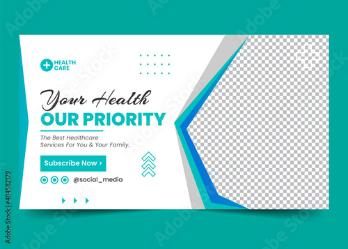 Medical Healthcare Clinic Youtube Thumbnail and Web Banner Design vector Premium Template (ID: 484582179)