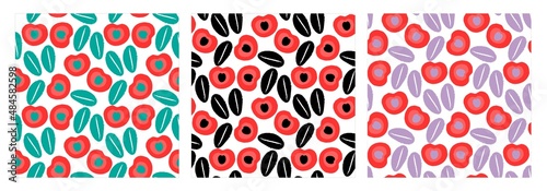 Floral print pattern set 