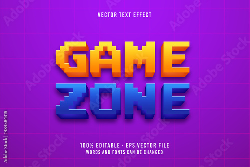 Game zone text, editable font effect
