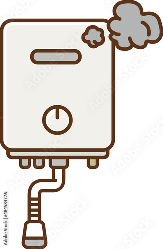 Instantaneous water heater that emits smoke