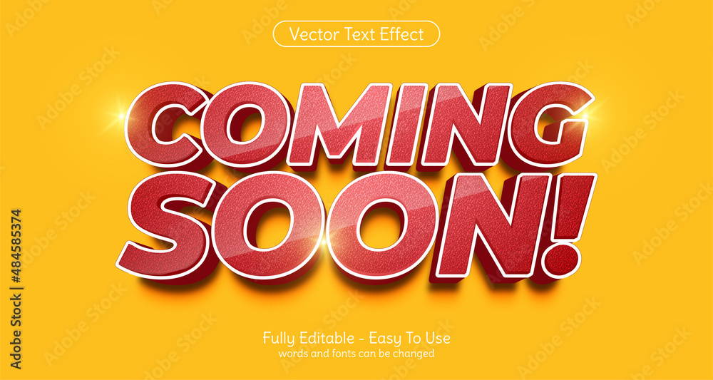 Creative 3d coming soon editable style effect template