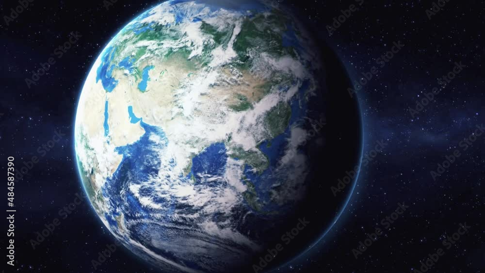 Earth zoom in from outer space to city. Zooming on Dhaka, Bangladesh. The animation continues by zoom out through clouds and atmosphere into space. View of the Earth at night. Images from NASA Earth zoom in from outer space to city. Zooming on Dhaka, Bangladesh. The animation continues by zoom out through clouds and atmosphere into space. View of the Earth at night. Images from NASA