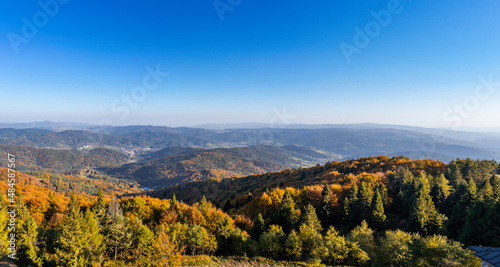 Jesienna panorama z Jaworzyny Krynickiej  Krynica Zdr  j