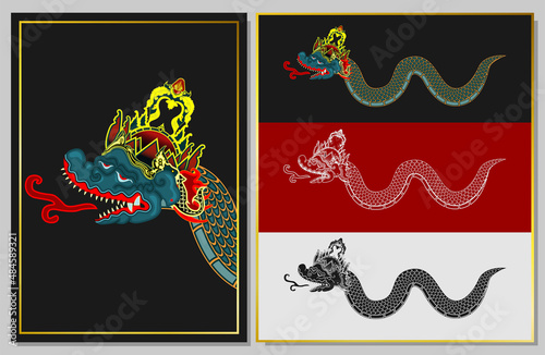 dragon snake pattern or ornament
