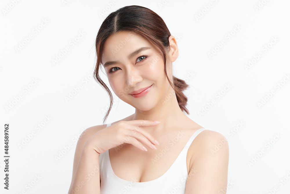 Beautiful young asian woman with clean fresh skin on white background, Face care, Facial treatment, Cosmetology, beauty and spa, Asian women portrait. Beautiful young asian woman with clean fresh skin on white background, Face care, Facial treatment, Cosmetology, beauty and spa, Asian women portrait.