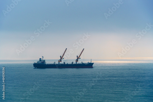 ship at sea, seascape with blue sky © soleg
