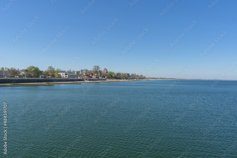 view of Zelenogradsk from baltic sea