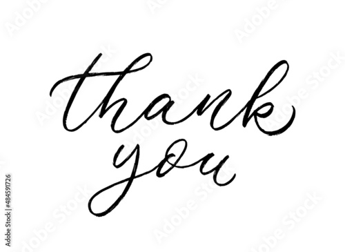 Thank you handwritten calligraphy. Modern hand drawn lettering. Vector text.