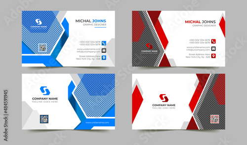 Set of creative business card template and abstract modern cards vector