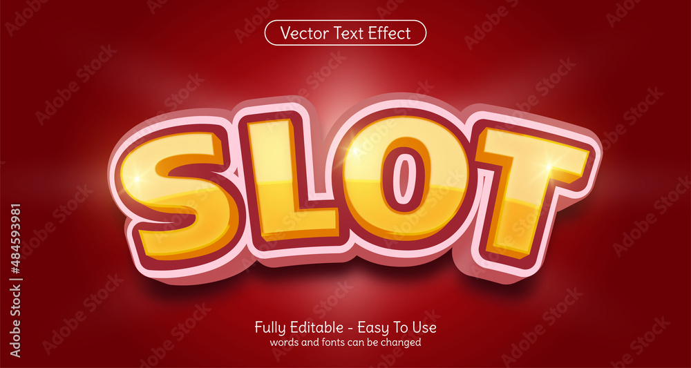 Creative 3d text Slot editable style effect template