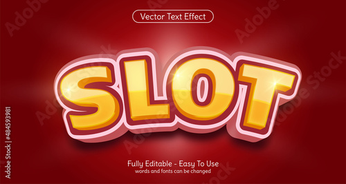 Creative 3d text Slot editable style effect template