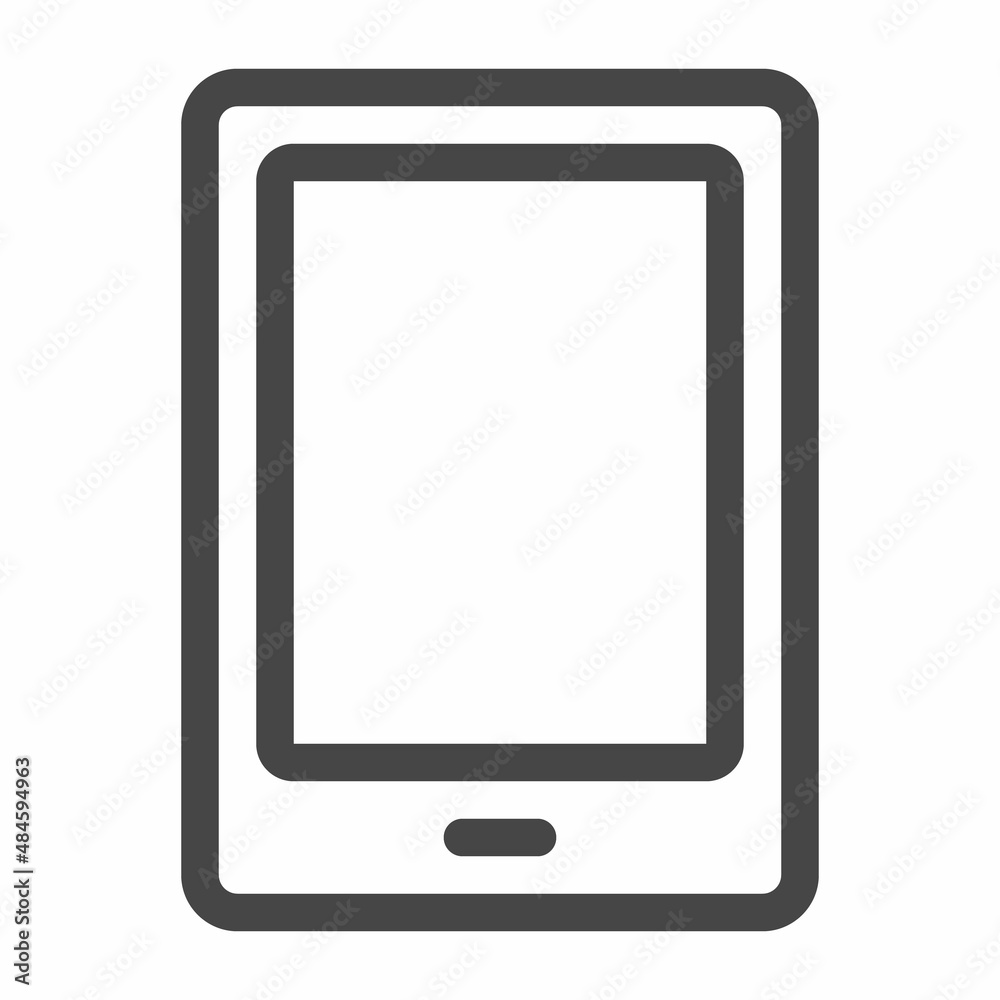 Tablet icon in line style isolated on white background. Tablet icon in line style isolated on white background.