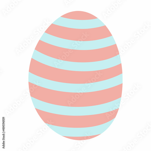 Colored Easter Eggs with stripes and polka dots. Isolated vector hand drawn elements. Illustration on a transparent background