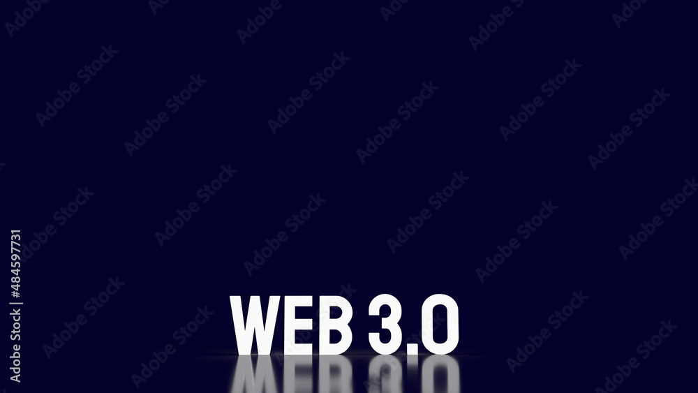 The Web 3.0  text for technology concept 3d rendering