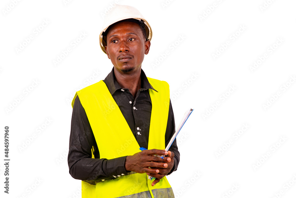 young man inspector architect holding clipboard with pen. young man inspector architect holding clipboard with pen.
