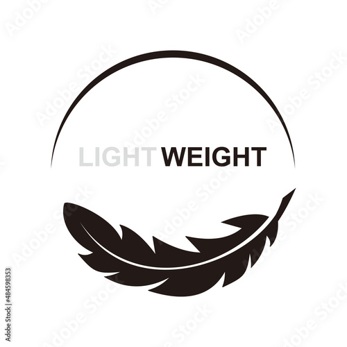 Lightweight feather icon on white background lightweight vector icon	