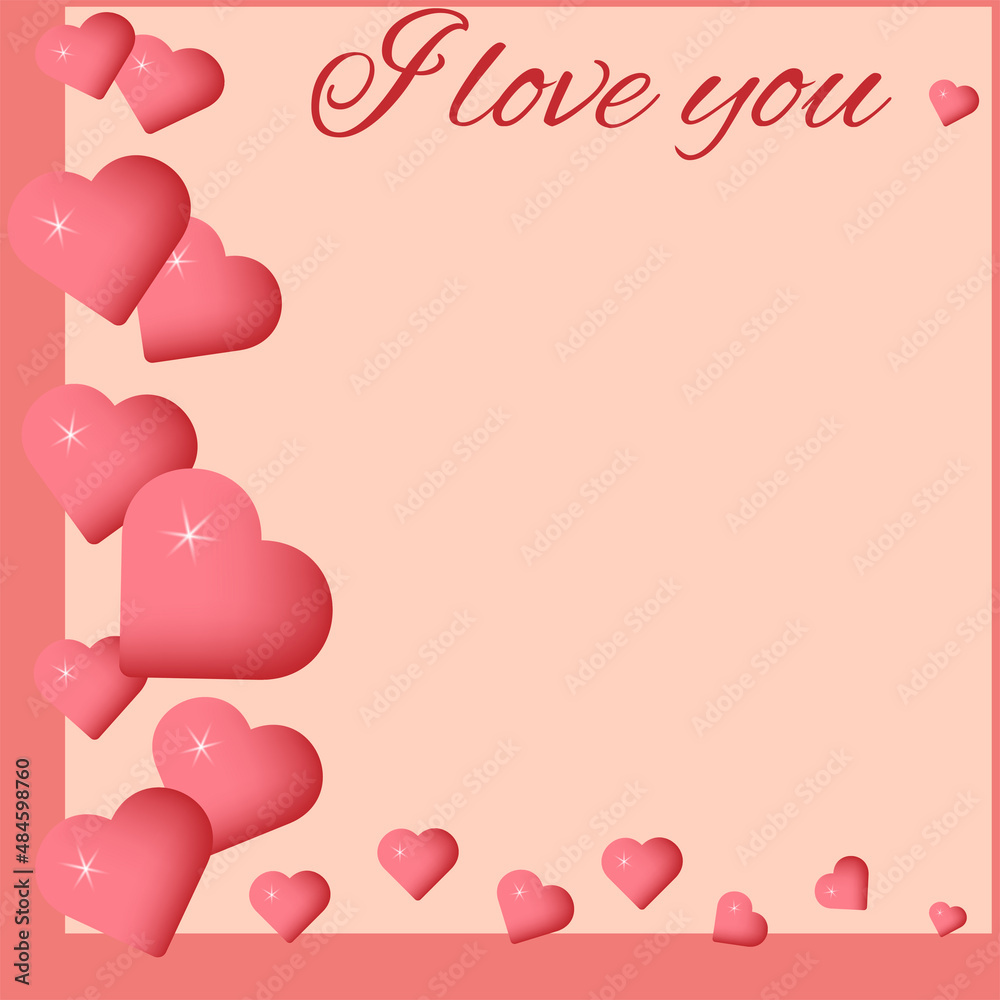  Valentine background with hearts, for congratulations and creating a romantic mood for Valentine's Day.	