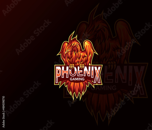 phoenix logo mascot vector. phoenix charter logo for e-Sports team
