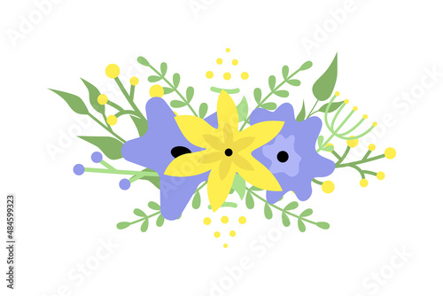 Illustration vector EPS print modern flowers design style for interior or cover or textile or background or packaging or pattern or decorations. Spring flower. Mother s day.