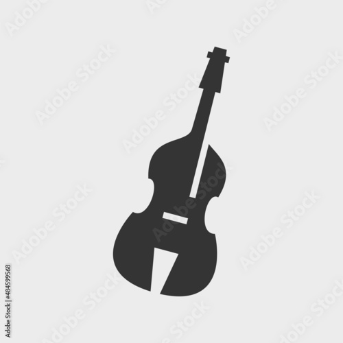 Double bass. Simple monochrome icon