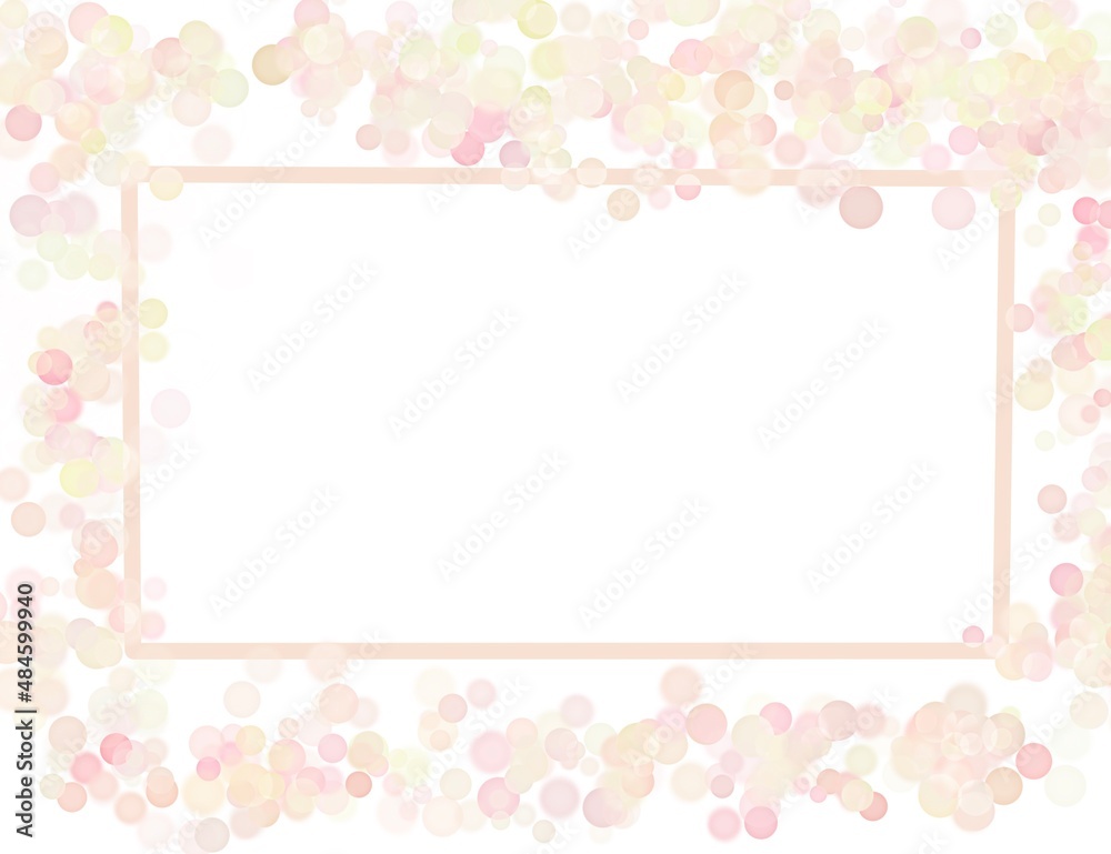 Frame with a white background to introduce words or phrases, surrounded by concentric circles in light colors.Perfect design for headlines, sale banner, wallpapers and design elements